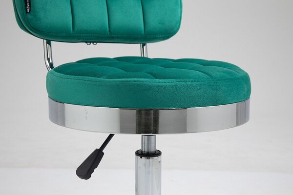 HC636 Scaun Verde Catifea cu Bază Cromata