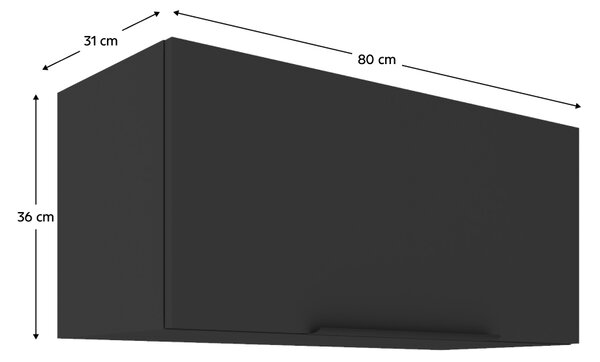 KONDELA Dulap superior, negru, SIBER 80 GU-36 1F