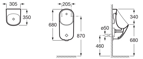 Roca Proton pisoar A3590J4000
