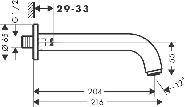 Hansgrohe Vernis Blend pipă baterie de cadă negru 71420670