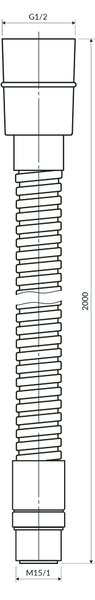 Omnires furtun de duș 200 cm crom 062XLCR