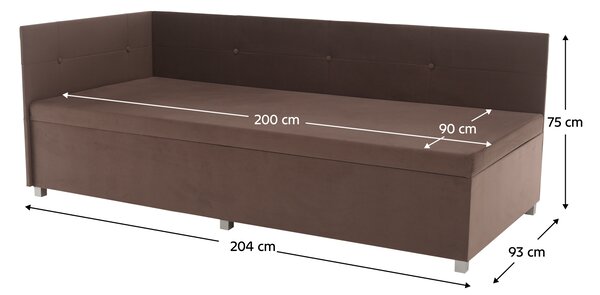 KONDELA Canapea extensibilă cu spaţiu de depozitare, maro Taupe, AURIA UNI