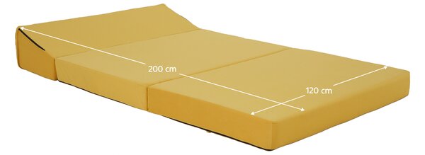 KONDELA Saltea pliabilă/fotoliu extensibil, 2 in 1, galben, VEDIS