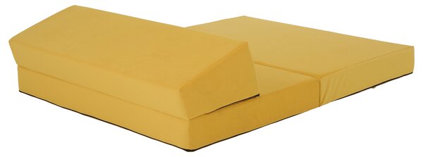 KONDELA Saltea pliabilă/fotoliu extensibil, 2 in 1, galben, VEDIS