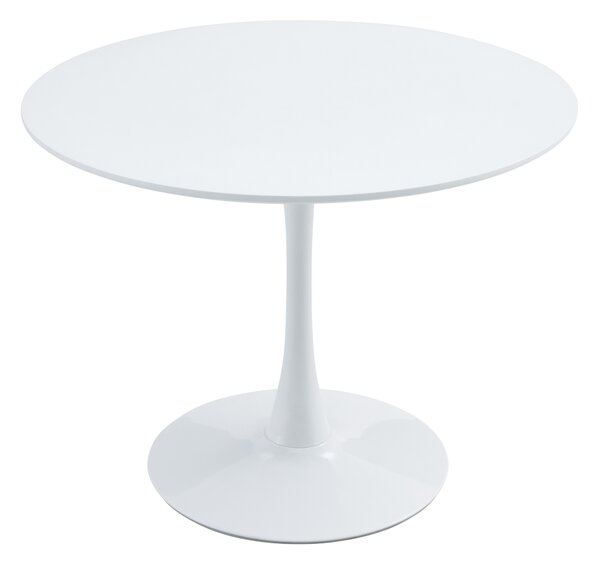 KONDELA Masă dining, rundă, alb mat, diametru 110 cm, REVENTON NEW