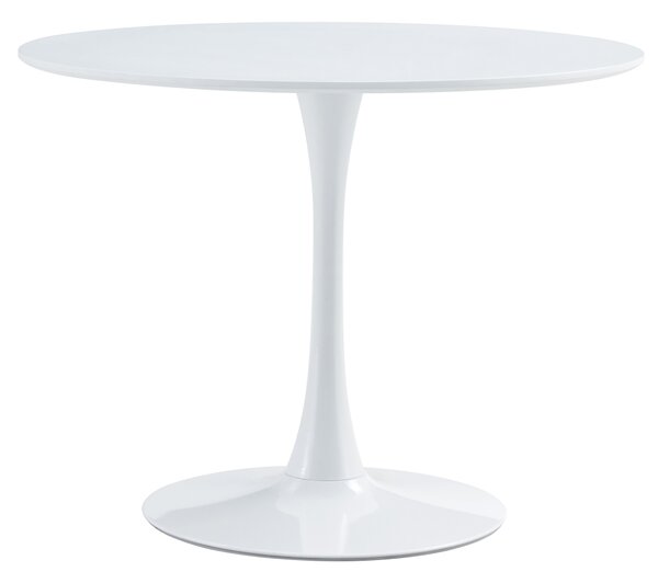 KONDELA Masă dining, rundă, alb mat, diametru 110 cm, REVENTON NEW