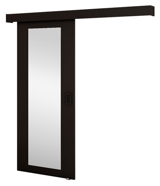 KONDELA Uşă glisantă cu oglindă, negru/negru/negru, BERI 90 2