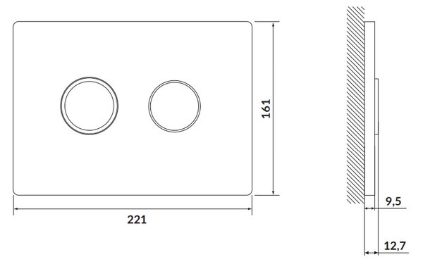 Cersanit Accento Circle buton de spălare pentru WC negru K97-425