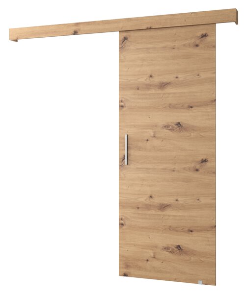 KONDELA Uşă glisantă, stejar artizanal/ stejar artisan/ argintiu, SALDOR 90 1