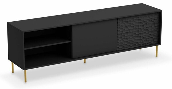 Comodă TV Ciretre 103Negru, Auriu, 18x6x4cm