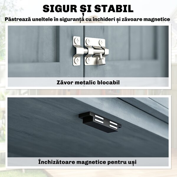 Outsunny Dulap de Exterior, Depozitare pentru Unelte cu 2 Rafturi | Aosom Romania