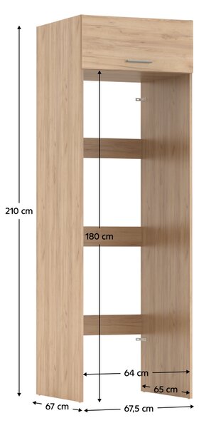 KONDELA Dulap deasupra maşinii de spălat şi uscător, stejar artisan, JERGI
