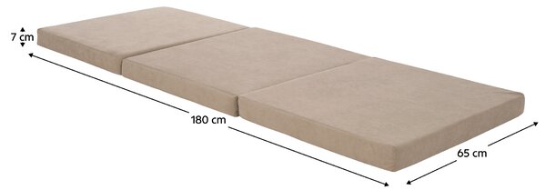 KONDELA Saltea pliabilă, spumă, 65x180, bej, LEVI 65