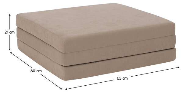 KONDELA Saltea pliabilă, spumă, 65x180, bej, LEVI 65