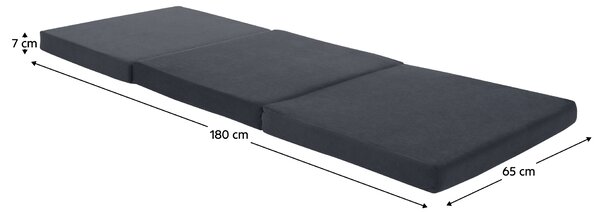 KONDELA Saltea pliabilă, spumă, 65x180, gri, LEVI 65