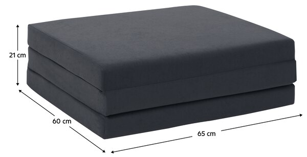 KONDELA Saltea pliabilă, spumă, 65x180, gri, LEVI 65