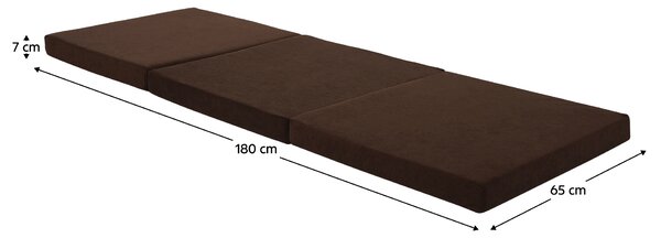 KONDELA Saltea pliabilă, spumă, 65x180, maro, LEVI 65