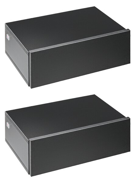 HOMCOM Set 2 Noptiere Suspendate pentru Dormitor, Noptiere Moderne din Lemn cu Fixare pe Perete, 40x30x15cm, Negru | Aosom Romania