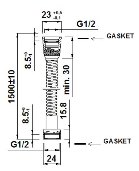 Invena furtun de duș 150 cm crom AW-41-150