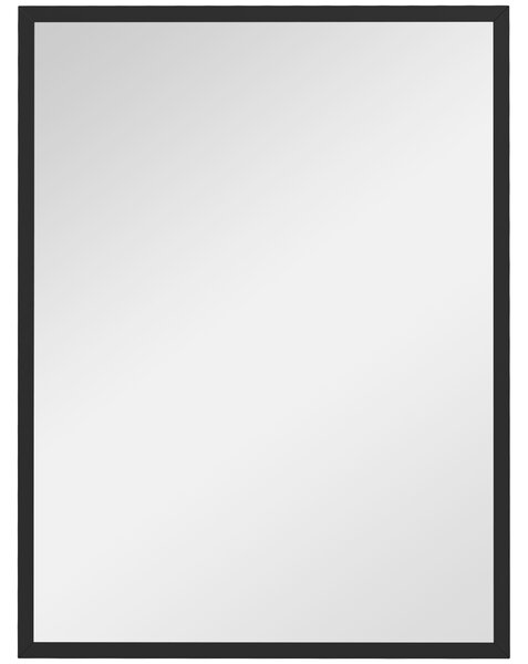 HOMCOM Oglindă Dreptunghiulară de Perete cu Cârlige, Sticlă și MDF, 60x80 cm, Negru | Aosom Romania