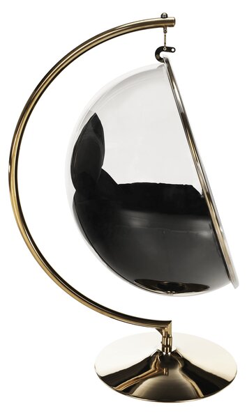 KONDELA Scaun suspendat cu suport, transparent/auriu/negru, BUBBLE NEW TIP 3