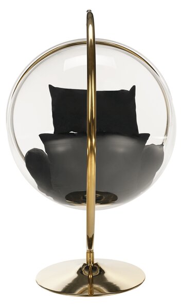 KONDELA Scaun suspendat cu suport, transparent/auriu/negru, BUBBLE NEW TIP 3