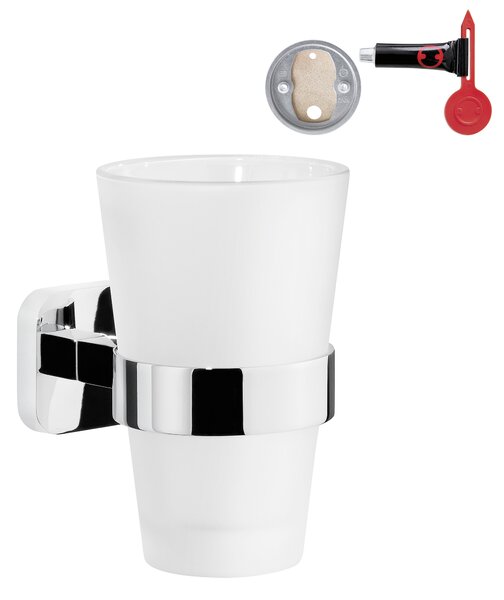 Tesa Elegaant cană pentru spălat dinți alb-crom 40443-00000-00