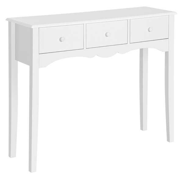 HOMCOM Masă Consolă Modernă cu 3 Sertare, Consolă de Intrare din MDF, pentru Hol, Sufragerie, 100x32x85 cm, Alb | Aosom Romania