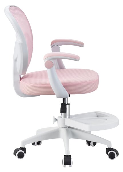 KONDELA Scaun pivotant, roz/alb, TRIXI TYP 1