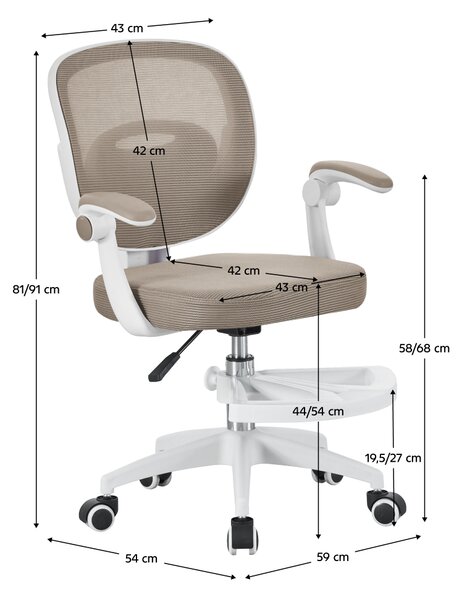 KONDELA Scaun pivotant, bej/alb, TRIXI TYP 1