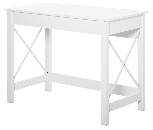 HOMCOM, Birou de Studiu, Stil Modern, MDF, Metal, 105x50x76 cm, Alb | Aosom Romania