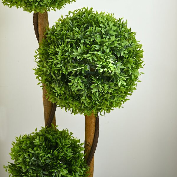 HOMCOM Plantă Artificială de Buxus cu 3 Ffere și Frunze de Bambus | Aosom Romania