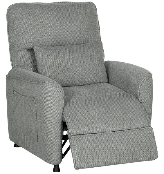 HOMCOM Fotoliu Relaxant Electric cu Masaj și Încălzire, Silențios, Reclinabil 150° în Cinilie cu Pernă, Funcție de Memorare, 2 Telecomenzi, Suport pentru Picioare, Pentru Living sau Birou, Gri Închis | Aosom Romania