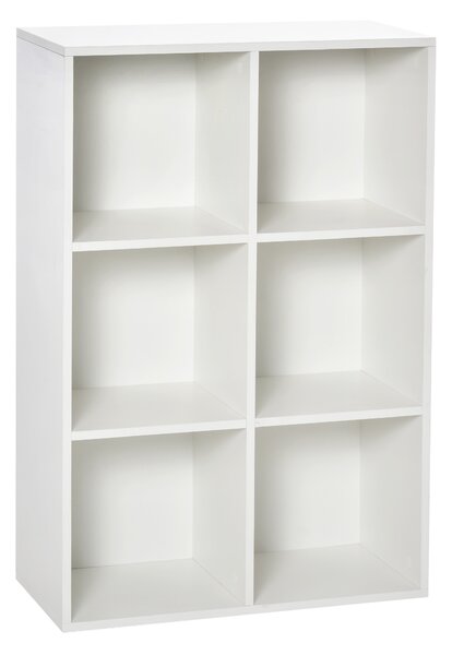 HOMCOM Mobile Libreria a 6 Cubi Moderno a Parete in Legno Bianco | Aosom Romania