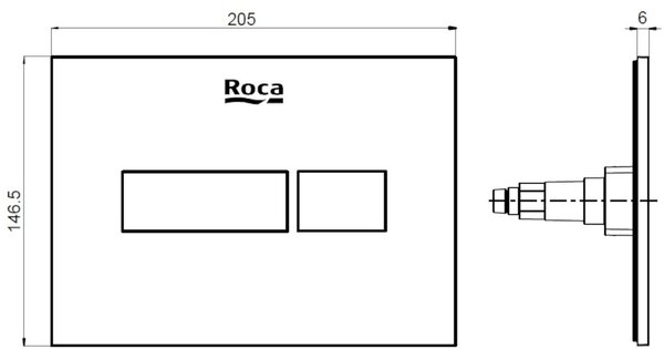 Roca Duplo Nova buton de spălare pentru WC negru A890220206