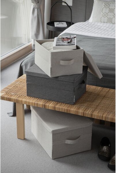 Cutie de depozitare bej din material textil cu capac 35x26x19 cm Soft Storage – Bigso