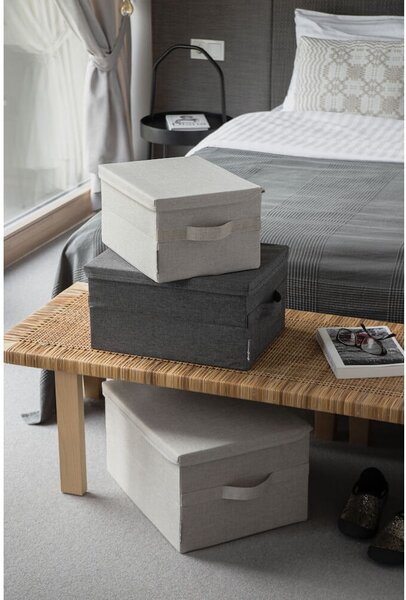 Cutie de depozitare bej din material textil cu capac 35x26x19 cm Soft Storage – Bigso