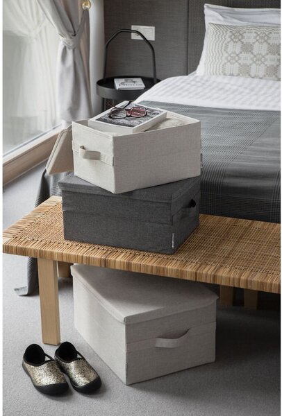 Cutie de depozitare bej din material textil cu capac 35x26x19 cm Soft Storage – Bigso