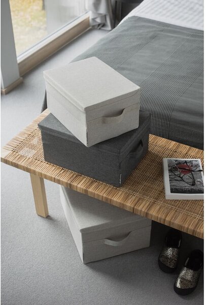 Cutie de depozitare bej din material textil cu capac 35x26x19 cm Soft Storage – Bigso