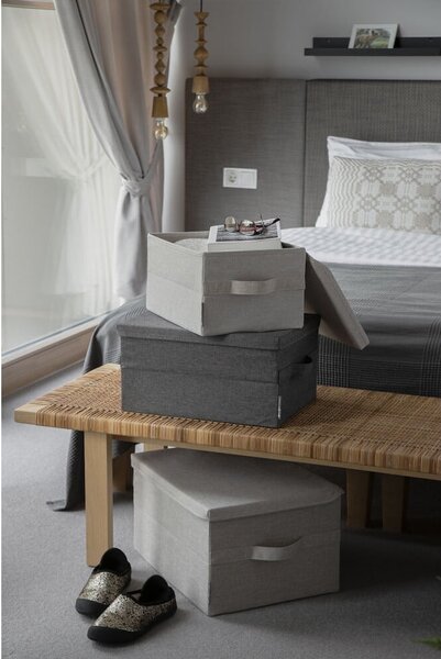 Cutie de depozitare bej din material textil cu capac 35x26x19 cm Soft Storage – Bigso