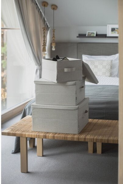 Cutie de depozitare bej din material textil cu capac 35x26x19 cm Soft Storage – Bigso
