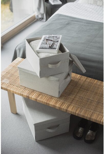 Cutie de depozitare bej din material textil cu capac 35x26x19 cm Soft Storage – Bigso