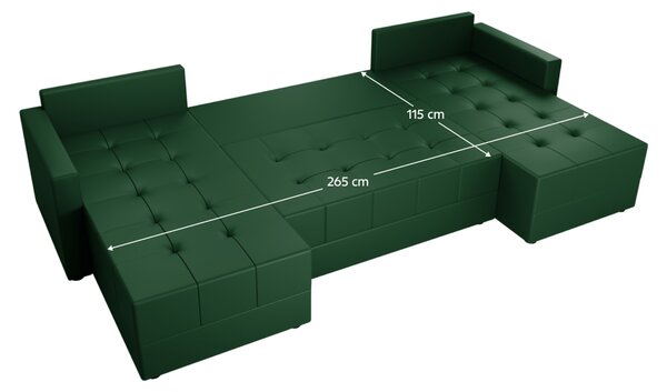 KONDELA Set de canapea universal, verde, DUAN U UNI