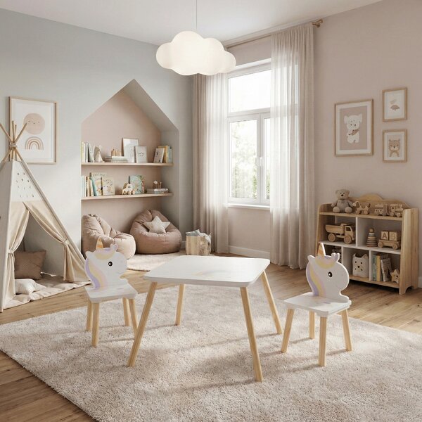 KONDELA Set pentru copii 1+2, motiv unicorn, SAVER TYP 1