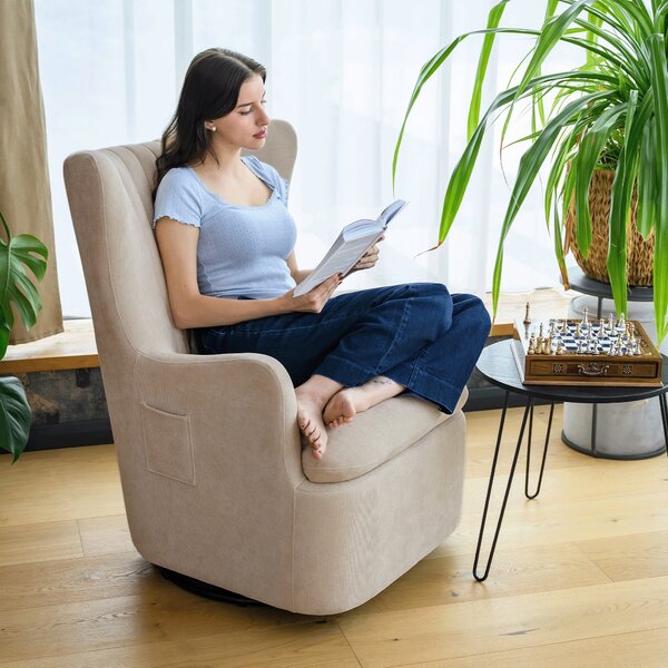 KONDELA Scaun pivotant de relaxare, gri-bej, MAREN