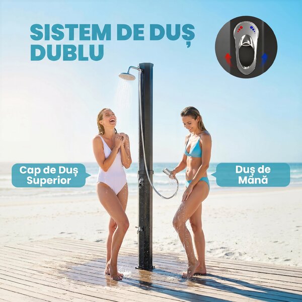 Outsunny Duș Exterior Ecologic cu Duș Portabil | Aosom Romania