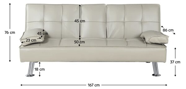 KONDELA Canapea extensibilă, piele eco bej, GOLDIA NEW