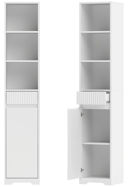 HOMCOM Dulap de Baie Înalt, Dulap Independent cu Raft Reglabil | Aosom Romania