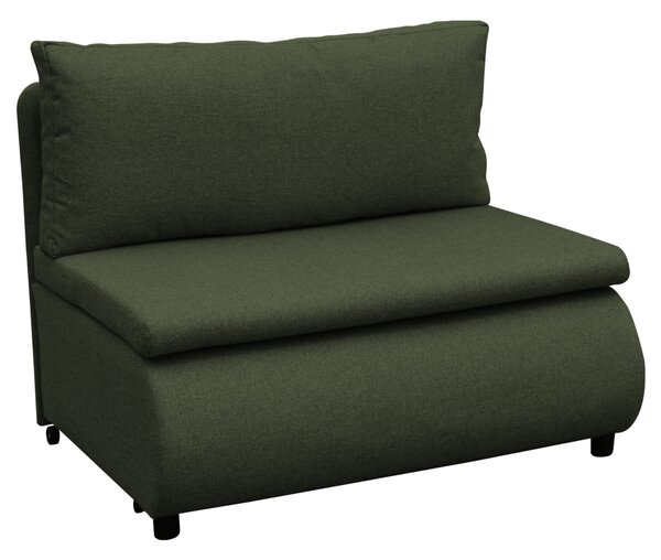 KONDELA Fotoliu extensibil cu spaţiu de depozitare, verde, FLIK