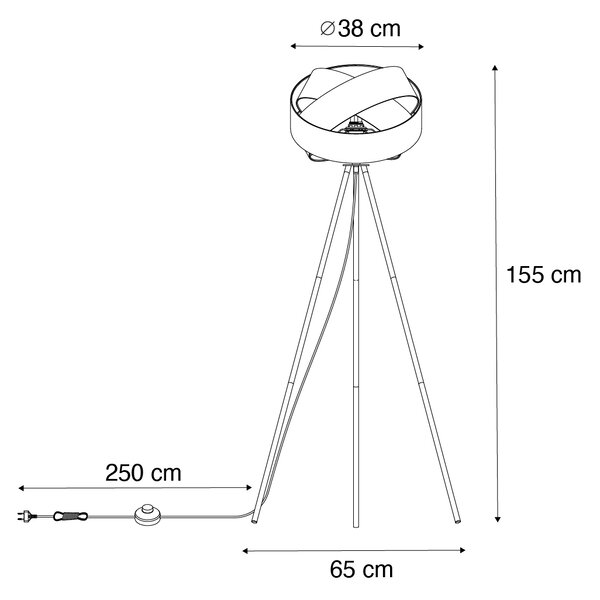 Lampă de podea modernă albă - Pânză